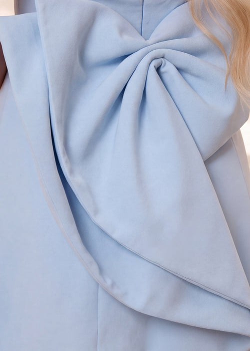 Admire You Structured Bow Mini Dress - Blue