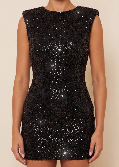 Always Winning Sequin Mini Dress - Black