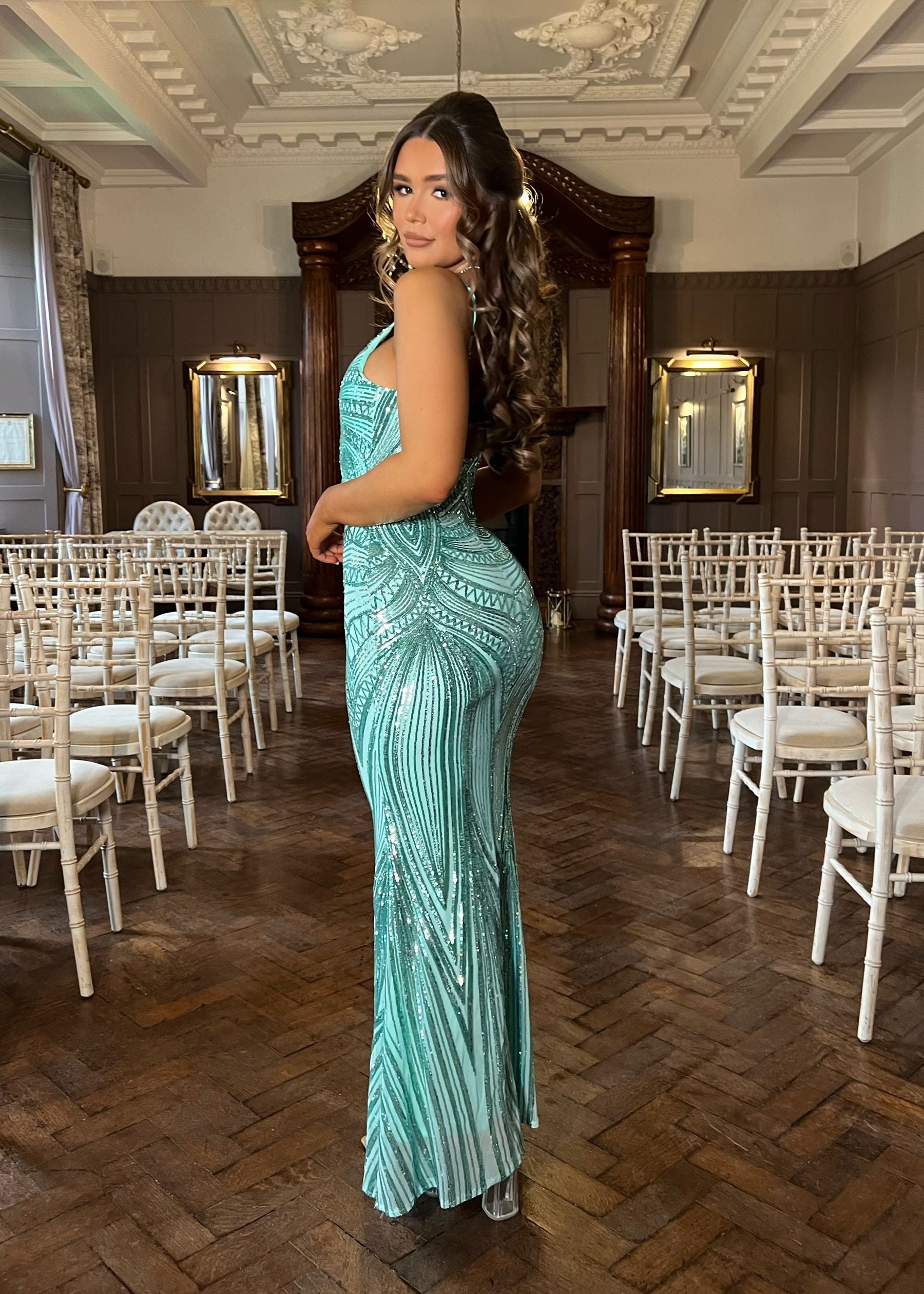 Always Sparkling Embellished Gown - Aqua | Dressmezee Dressmezee Always Sparkling Embellished Gown - Aqua | Dressmezee Dressmezee