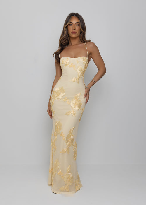 Blissful Moments Maxi Dress - Yellow