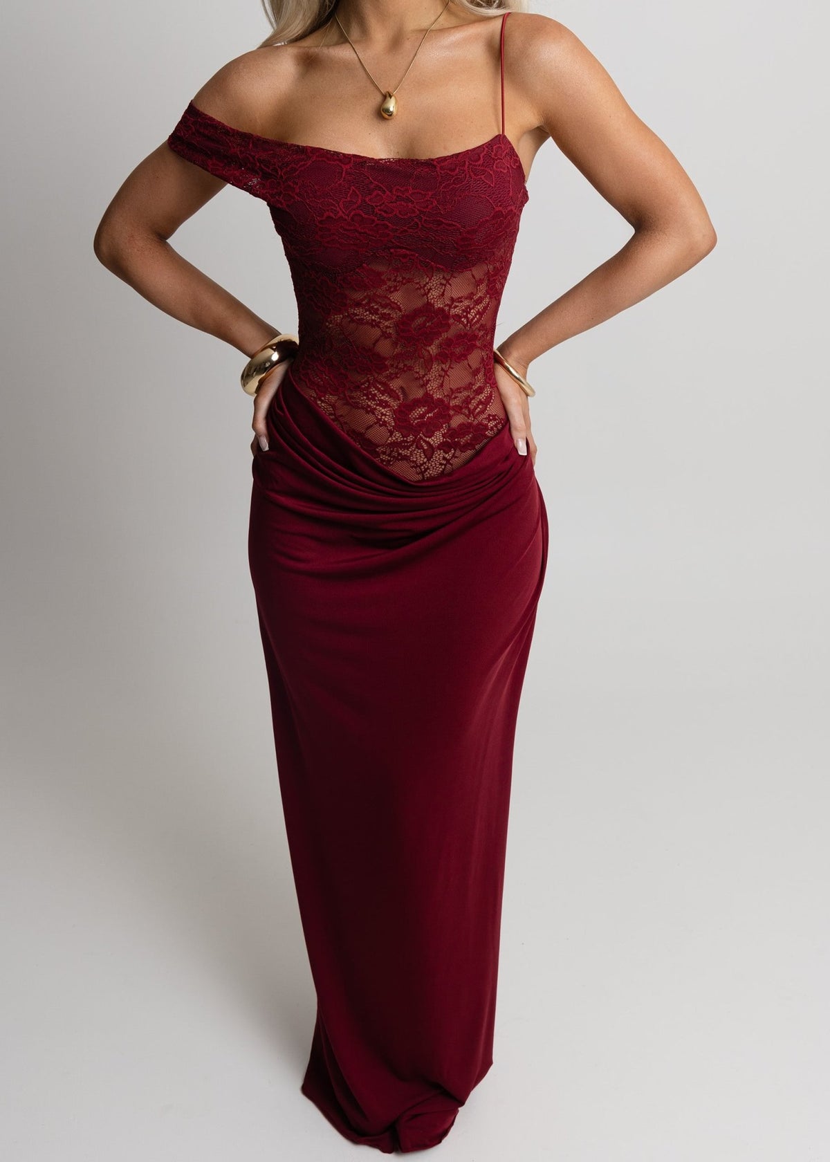 Captivated Heart Lace Maxi Dress - Burgundy | DressMeZee Dressmezee Captivated Heart Lace Maxi Dress - Burgundy | DressMeZee Dressmezee