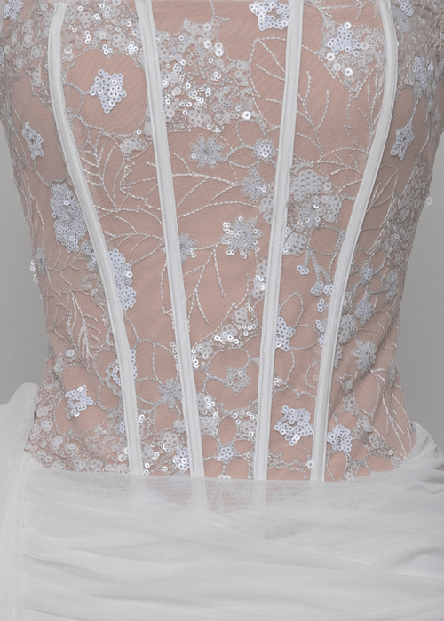 Devoted To You Drape Mini Dress - White - Dressmezee