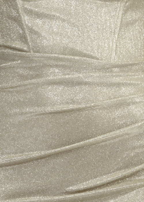 Elegant Desire Glitter Split Gown - Champagne Glitter