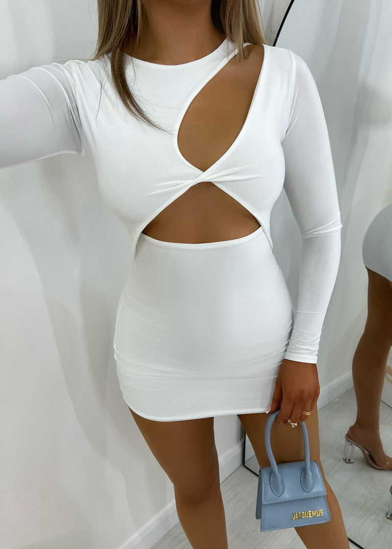 Bring The Style Cut Out Mini Dress - White