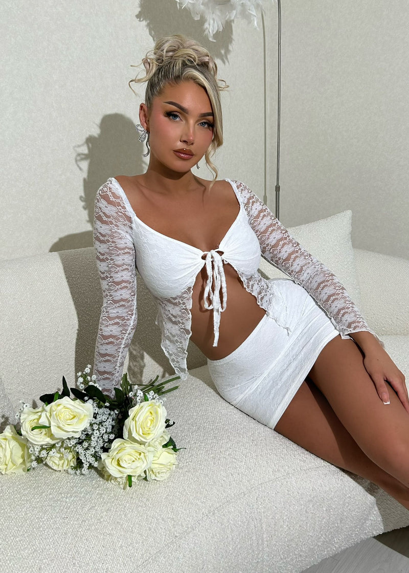 Do Your Thing Lace Two Piece - White