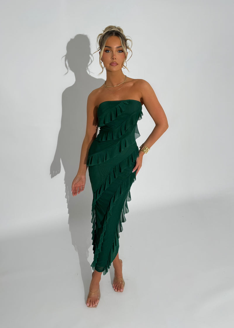 Your Fantasy Ruffle Midi Dress - Green