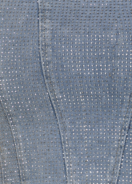 Forever Sparkle Diamante Corset Top - Blue - Dressmezee