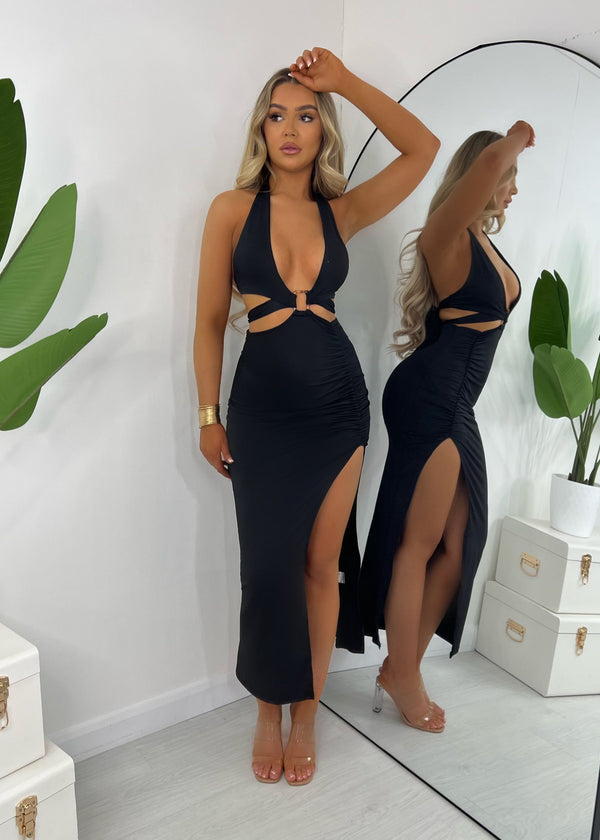 Addicted to Love Cut Out Maxi Dress - Black