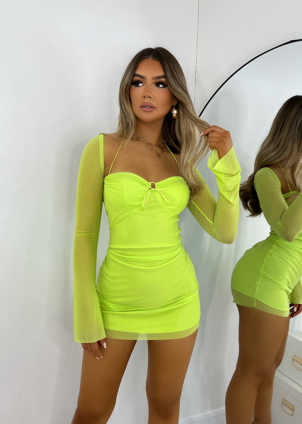 In The Limelight Mini Dress - Green
