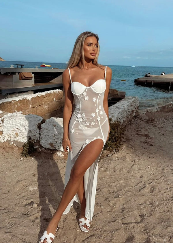 Isle Of Paradise Sheer Maxi Dress - White