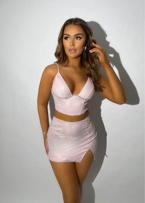 Dream Worthy Two Piece - Pink Glitter