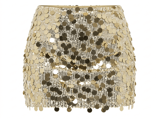 Nostalgic Nights Sequin Mini Skirt - Gold - Dressmezee