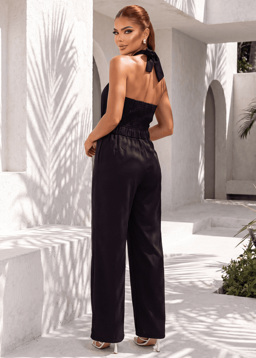 Idle Heart Halterneck Jumpsuit - Black - Dressmezee