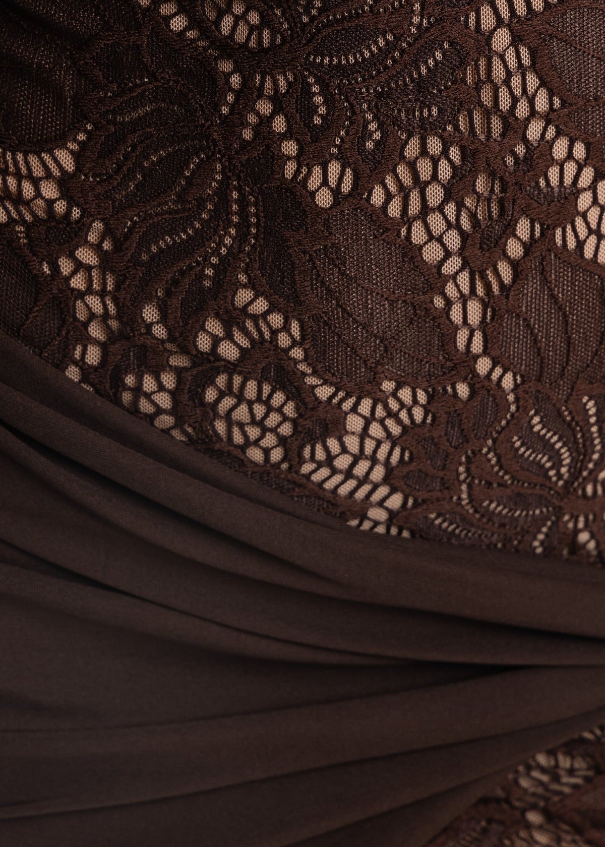 Lost Files Brown Lace Wrap Mini Dress | Keyhole
