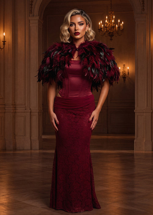 Love Language Corset Maxi Dress - Wine
