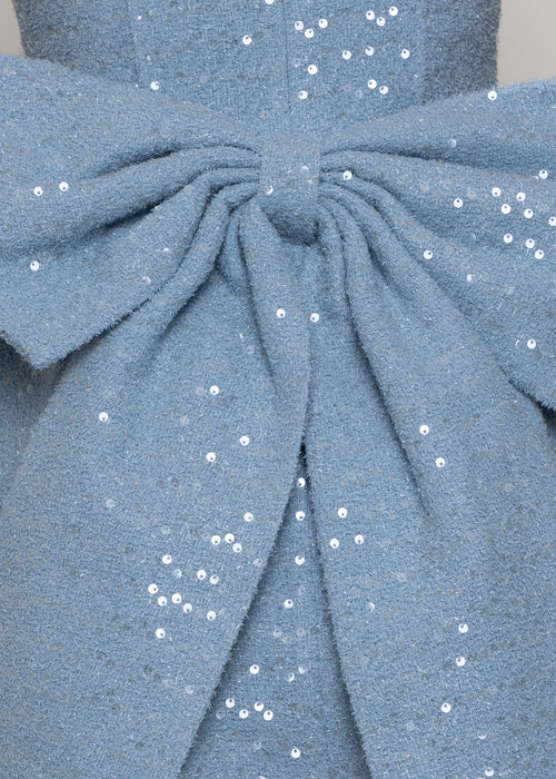 Love Letters Bow Mini Dress - Blue