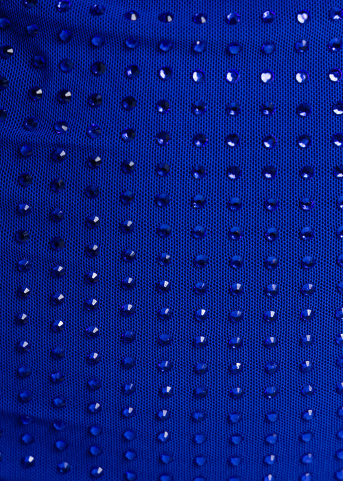 No Hesitation Embellished Cowl Neck Mini Dress - Cobalt Blue