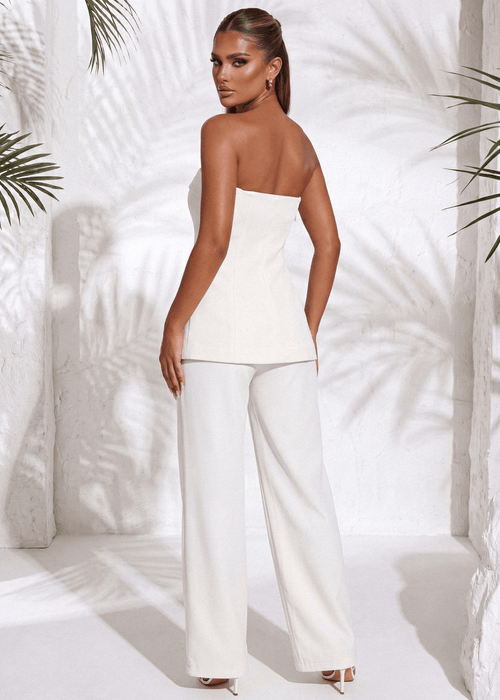Polished Presence Tailored Trousers - Ecru - Dressmezee