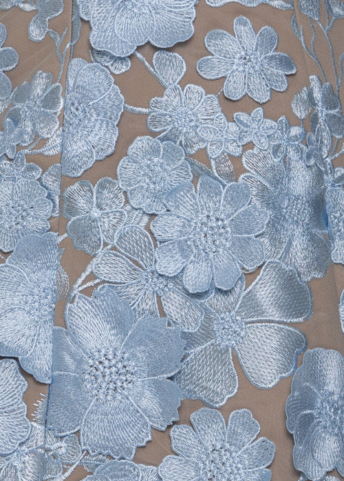 Second Guessing Structured Floral Mini Dress - Blue