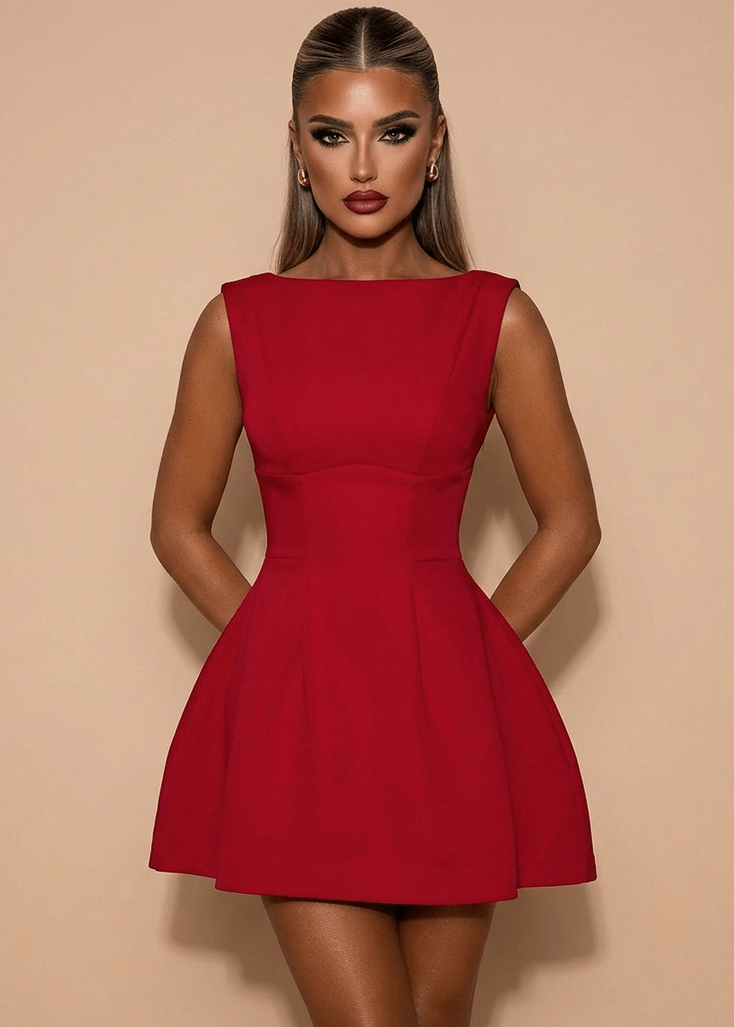 Serene Halo Structured Mini Dress