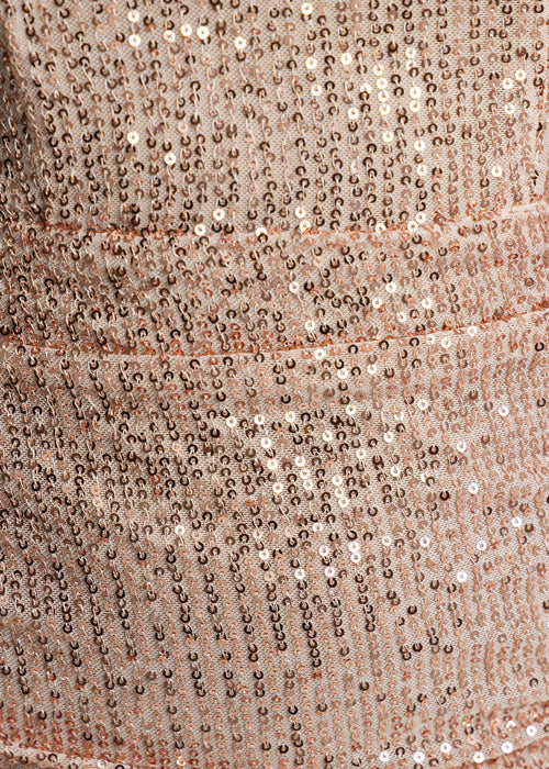 The Night of Nights Cowl Neck Sequin Midi Dress - Rose Gold