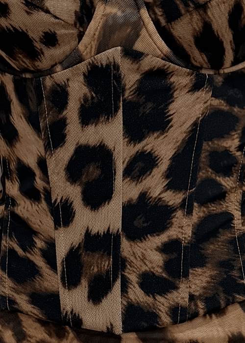 Wild Intentions Detachable Corset Maxi Dress - Leopard Print - Dressmezee
