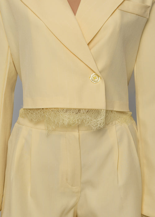 Lemonade Blazer And Short Two Piece - Yellow - Dressmezee