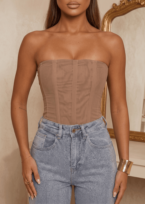 Luxe Energy Corset Top - Nude - Dressmezee