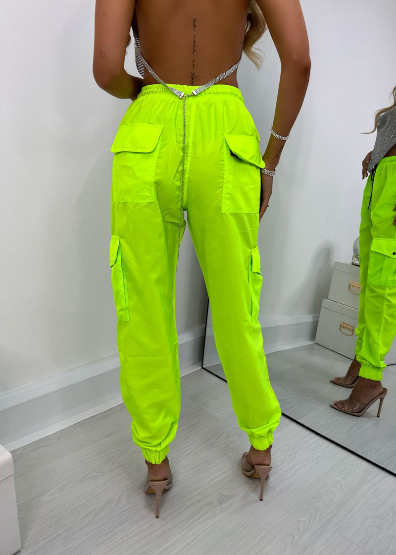 Highlight of My Summer Cargo Trousers - Neon Yellow