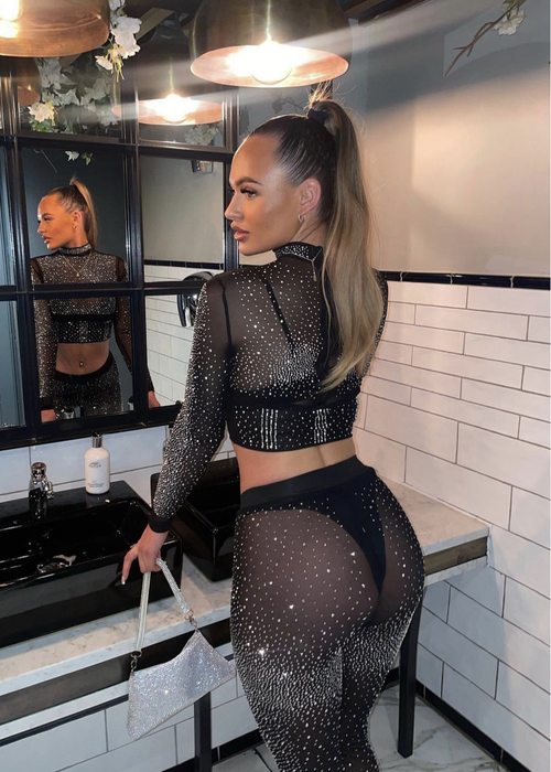 Mesh diamante leggings online