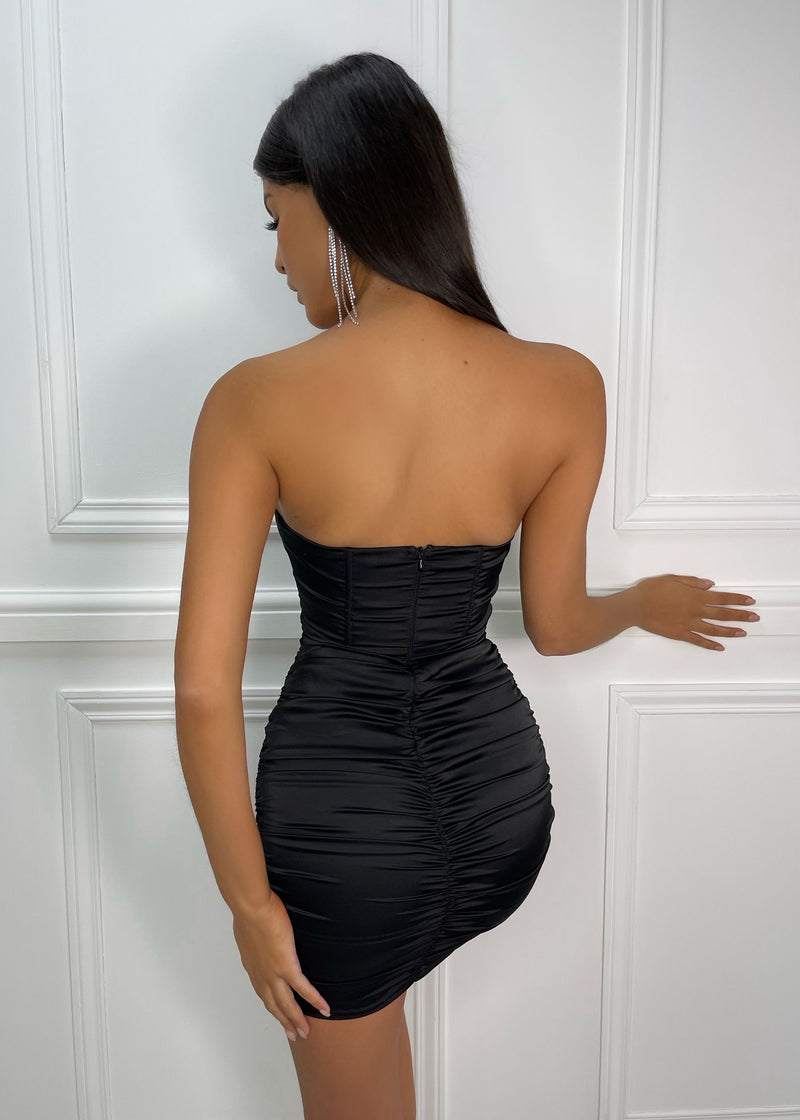 Keep In Line Corset Mini Dress - Black
