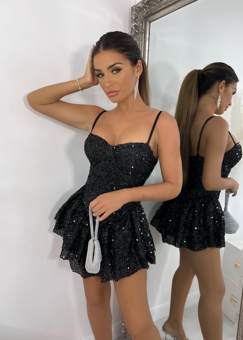 Dirty Dancing Sequin Glitter Dress - Black