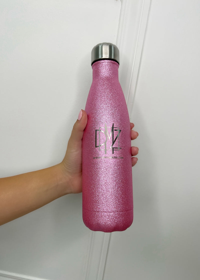 DMZ Glitter Thermos Water Bottle 500ml - Pink