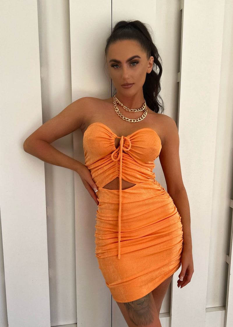 Sunset Cut Out Mini Dress - Orange