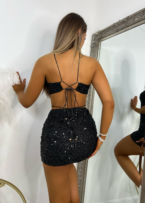 Remmy Sequin Dress - Black