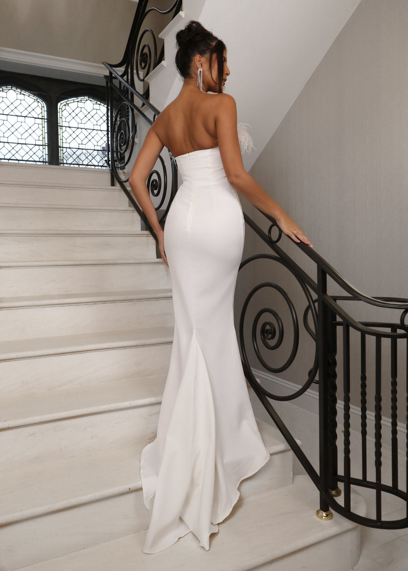 Forever Yours Feather Gown - White