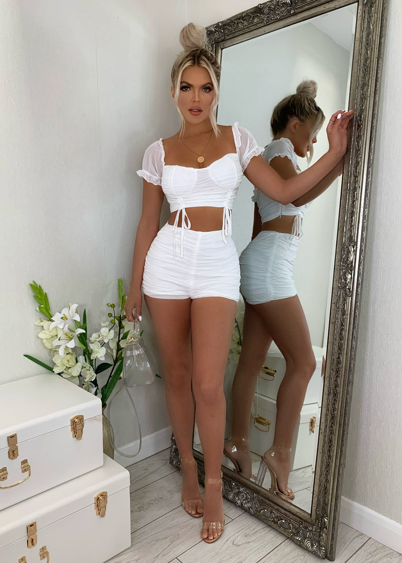 Love Note Mesh Two Piece - White