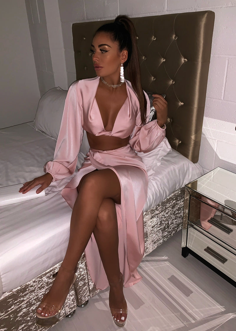 Love and Lust Satin Two Piece - Blush