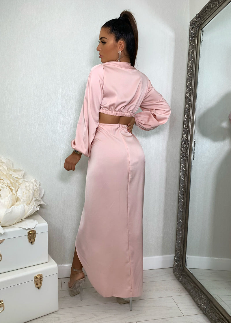 Love and Lust Satin Two Piece - Blush