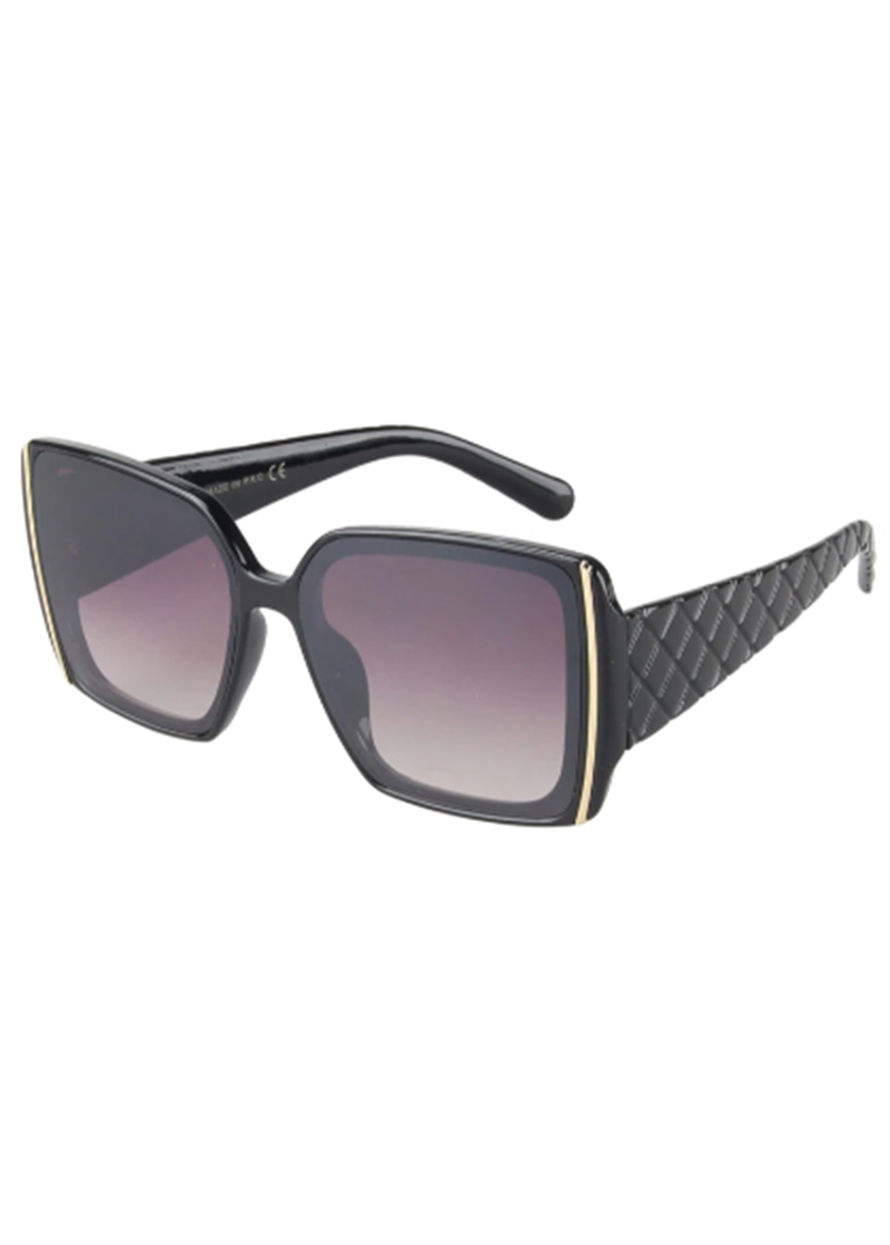 Lea Square Detailed Sunglasses - Black